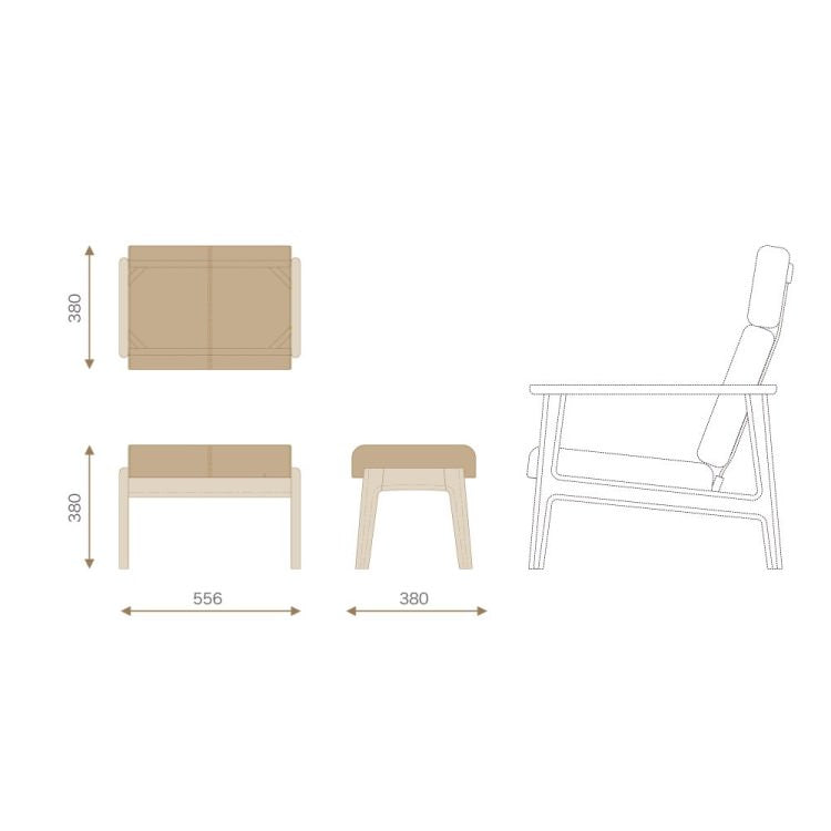 TEORI C SOFA OTTOMAN TC-SO|竹集成材のCソファオットマン