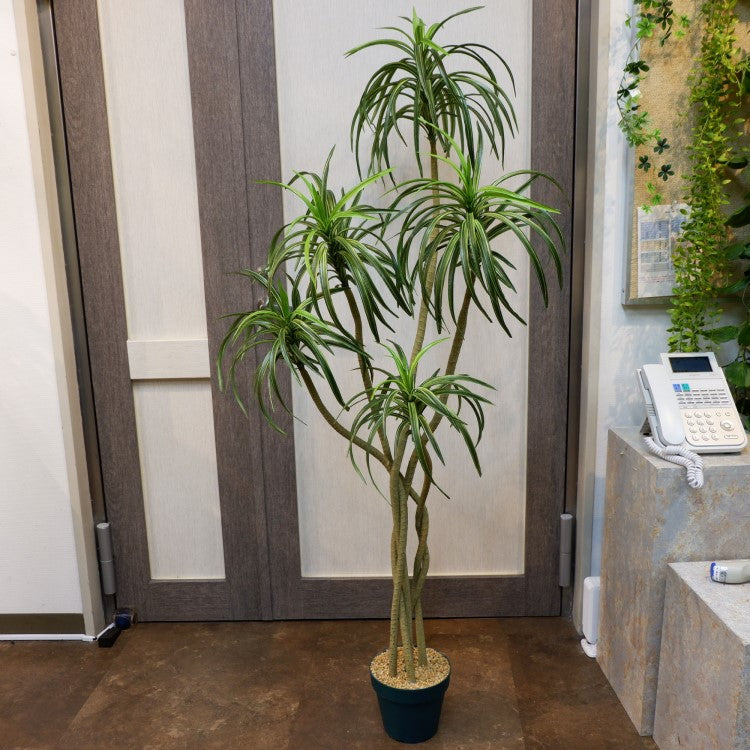 ユッカポット156cm|F4187 アーティフィシャルグリーン 人工観葉植物 人工樹木 簡易鉢付きグリーン