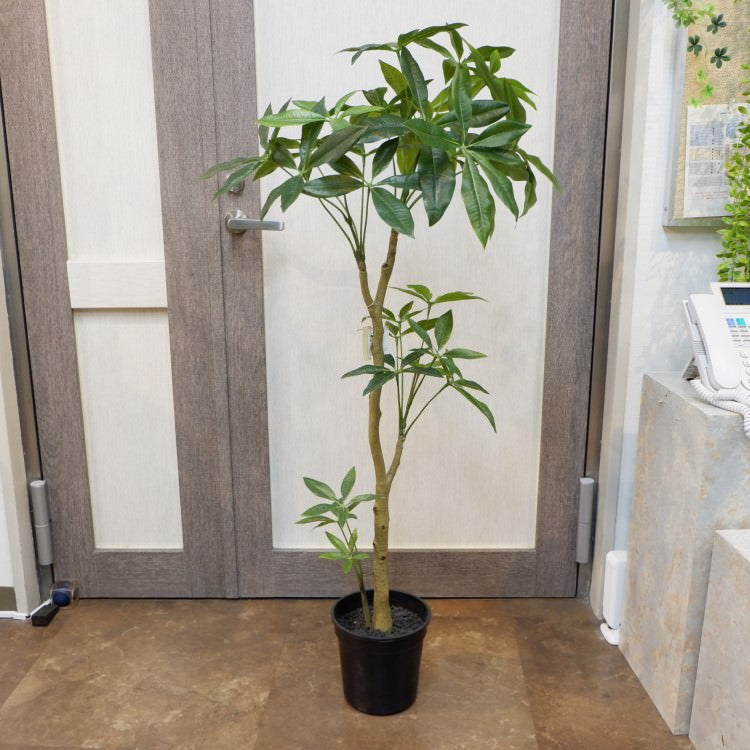 パキラポット117cm|VR22026 アーティフィシャルグリーン 人工観葉植物 人工樹木 簡易鉢付きグリーン