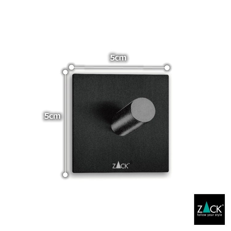 ZACK 40446 DUPLO ドイツZACK社製モダンデザインのタオルフック マットブラック(スクエア) (3個セット)