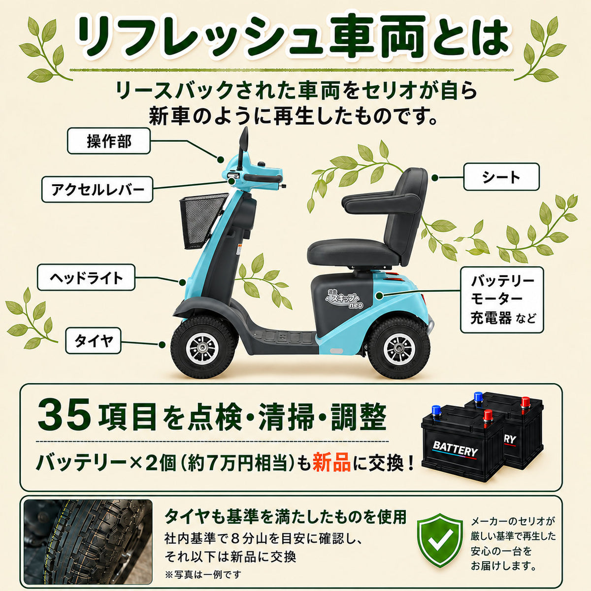 【セリフレッシュカー】[電動カート]Serio遊歩スキップneo00020-000045スキップneoセリオ｜ノーパンクスカイブルー非課税送料無料北海道・沖縄と離島別途送料