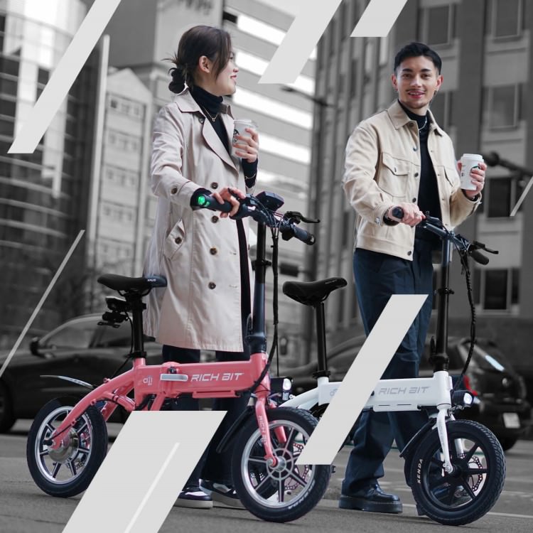 [新法適用モデル] 電動バイク RICHBIT CITY(スノーホワイト)｜免許不要 ヘルメット不要 緑色速度灯 スクーター 特定小型原付モデル 折り畳み可 沖縄と離島配送不可 送料無料
