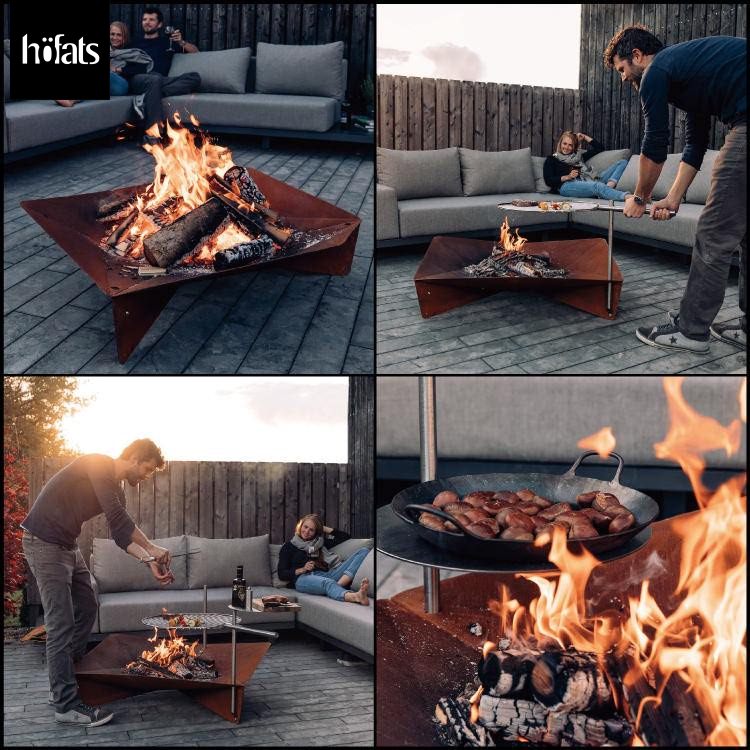 HOEFATS(ホーファッツ) 50102 TRIPLE ファイヤーボウル 90cm｜ドイツ製 トリプル ファイヤーピット BBQ 本体