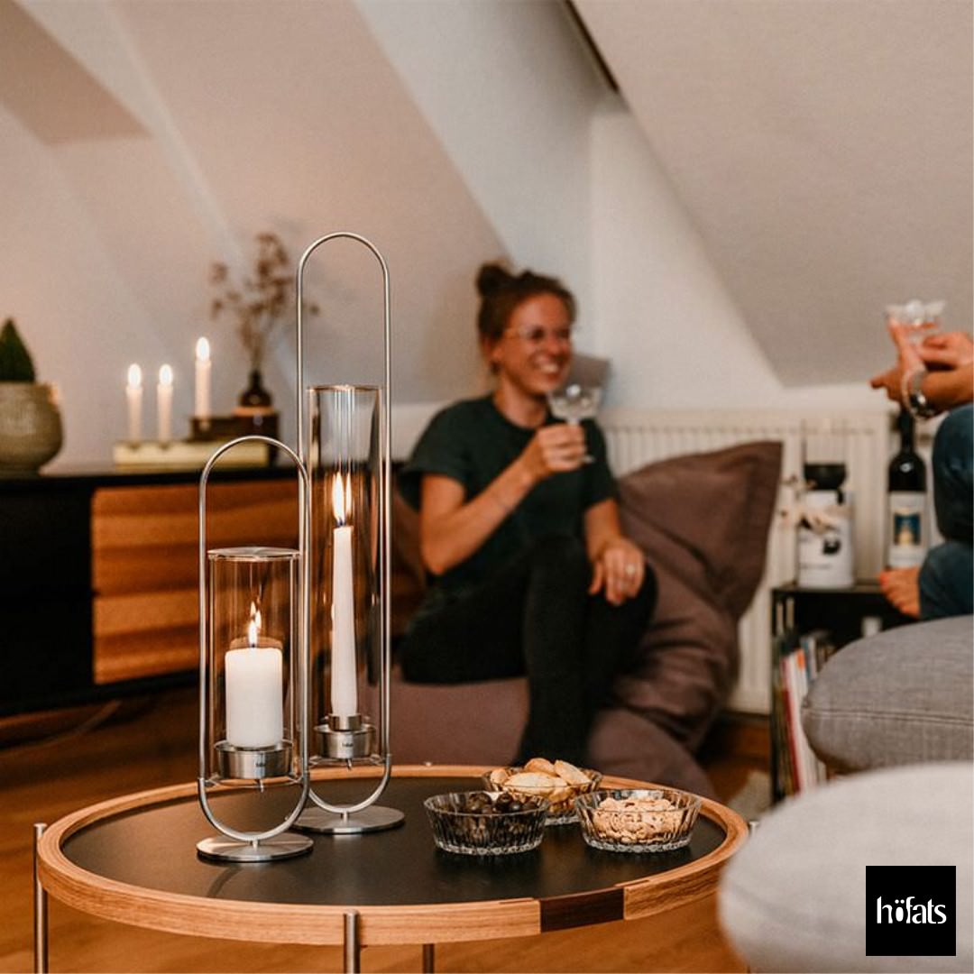 HOEFATS(ホーファッツ) h00270 OVAL CANDLE 35 キャンドルホルダー(シルバー／ブラック)｜ドイツ製 オーバル 本体