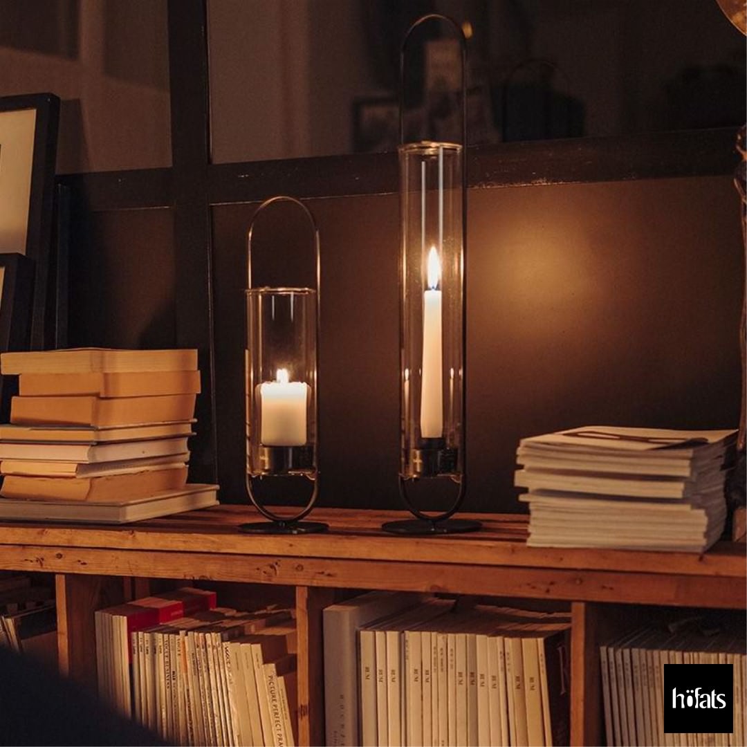 HOEFATS(ホーファッツ) h00271 OVAL CANDLE 55 キャンドルホルダー(シルバー／ブラック)｜ドイツ製 オーバル 本体