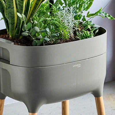 プラスティア 【plastia】脚付プランターShort/ライトグレー・ライトグリーン｜ガーデン 自動給水プランター 本体 送料無料 北海道・沖縄と離島別途送料