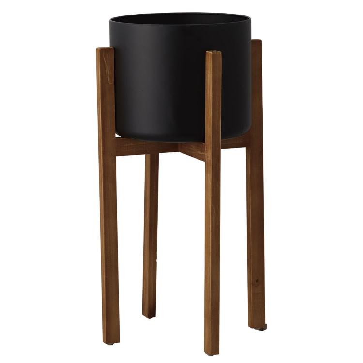 Wood stand pot ウッドスタンドポット 34L34W65H ｜CLAY クレイ BLACK 510-961-800 インテリア雑貨