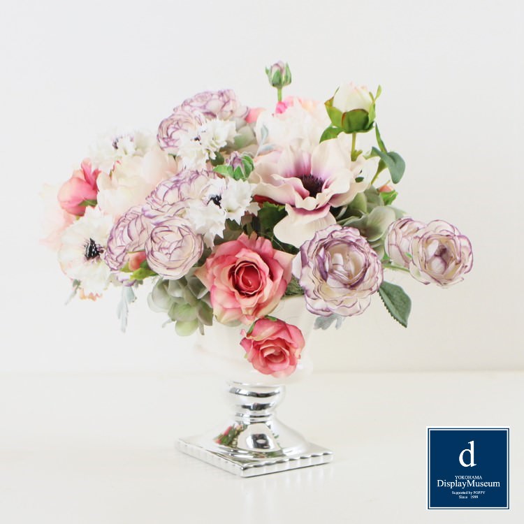 フラワーアレンジメント H30×W60×D25cm ｜横浜ディスプレイミュージアム FBCD-B2000-002 アーティフィシャルフラワー フラワーアレンジメント 造花 ベース付き