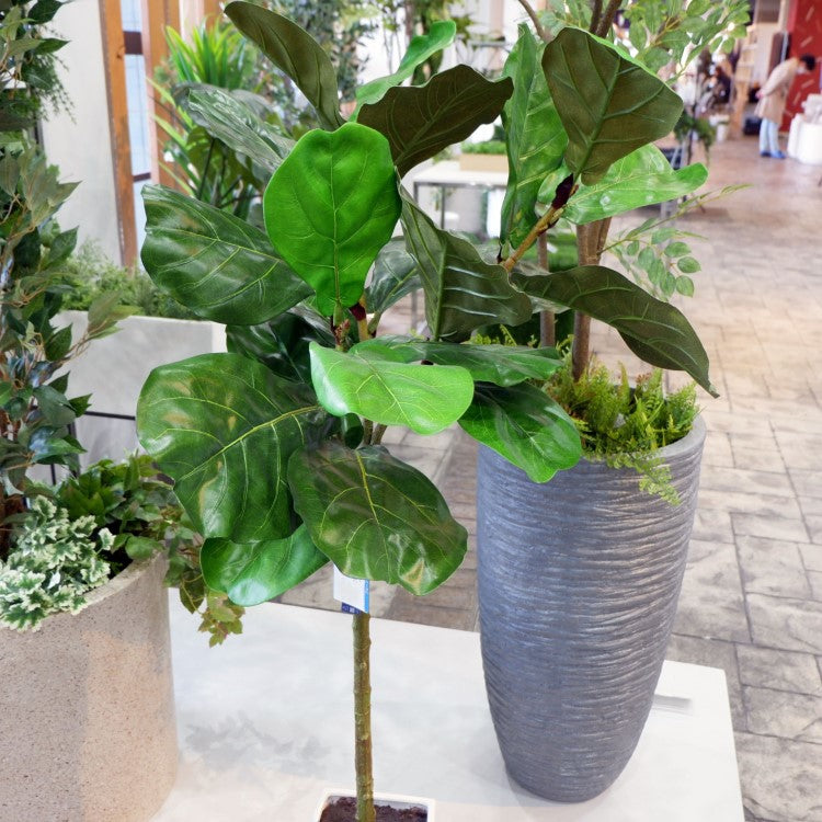 カシワバポット 120cm｜GLA-1501 アーティフィシャルグリーン 人工観葉植物 鉢付きグリーン
