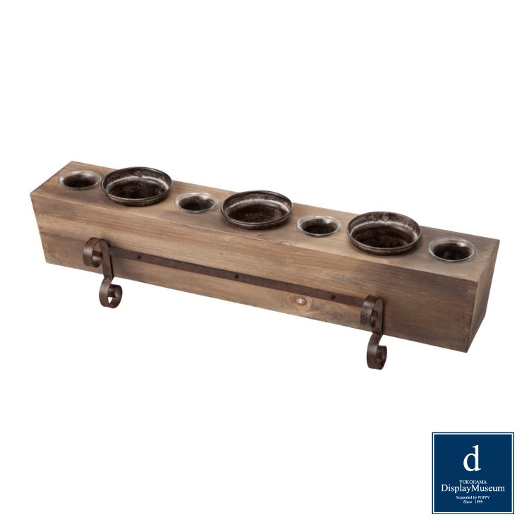7 POTS CANDLE HOLDER 木製キャンドルホルダー｜横浜ディスプレイミュージアム PED-0022 インテリア雑貨