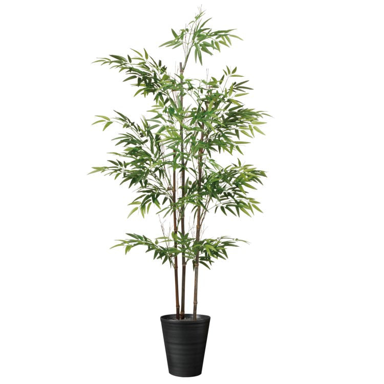 黒竹3本立 W80×H180cm｜TK91789 アーティフィシャルグリーン 人工観葉植物 人工樹木 鉢付きグリーン