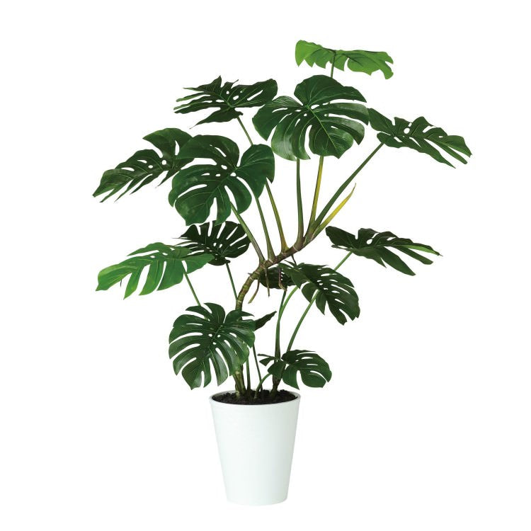 ワイルドモンステラ W110×H140cm｜TK91885 アーティフィシャルグリーン 人工観葉植物 人工樹木 鉢付きグリーン