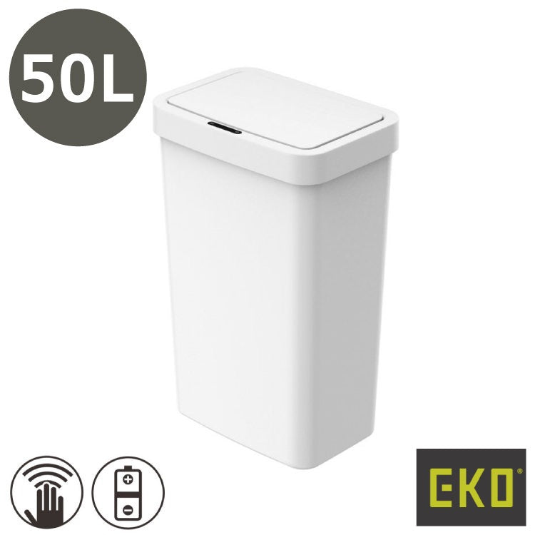 EKO(イーケーオー) ハナ センサービン50L｜ゴミ箱 2色展開(ブラック/ホワイト) センサータイプ 軽量 ポリプロピレン 大容量 EK6226-50L