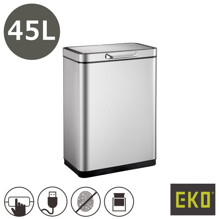 EKO(イーケーオー) イータッチエレクトリック タッチビン45L｜ゴミ箱 シルバー タッチ式 ステンレス EK9180RMT-45L