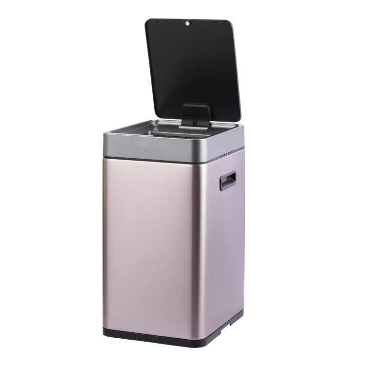 EKO(イーケーオー) ミラージュスリム センサービン20L｜ゴミ箱 シャンパン センサー ステンレス 分別シール付き EK9270RGM-20L