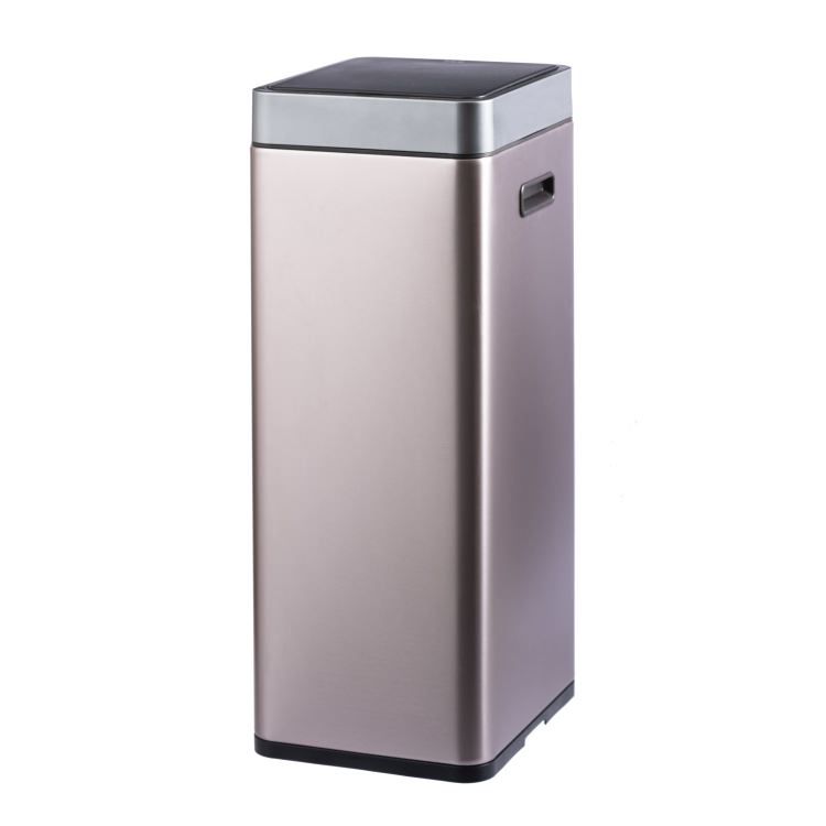 EKO(イーケーオー) ミラージュスリム センサービン30L｜ゴミ箱 シャンパン センサー ステンレス 分別シール付き EK9270RGMT-30L