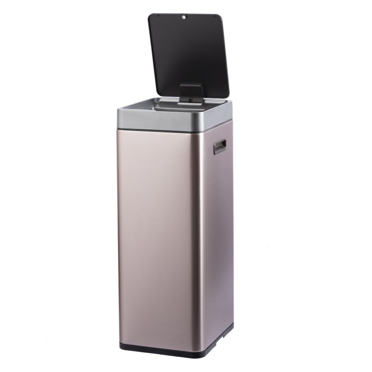 EKO(イーケーオー) ミラージュスリム センサービン30L｜ゴミ箱 シャンパン センサー ステンレス 分別シール付き EK9270RGMT-30L
