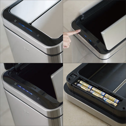 EKO(イーケーオー) デラックスファントム センサービン45L｜ゴミ箱 シルバー センサー ステンレス 大容量 EK9287MT-45L