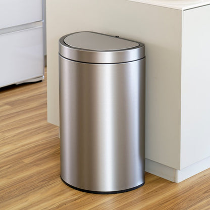 EKO(イーケーオー) ミラージュセミラウンド センサービン12L｜ゴミ箱 シルバー メタリックマット センサータイプ ステンレス ミニ EK9331RMMT-12L