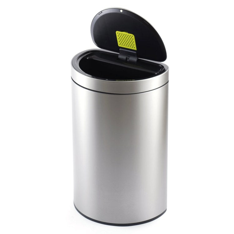 EKO(イーケーオー) ミラージュセミラウンド センサービン45L｜ゴミ箱 シルバー メタリックマット センサータイプ ステンレス 大容量 EK9331RMMT-45L