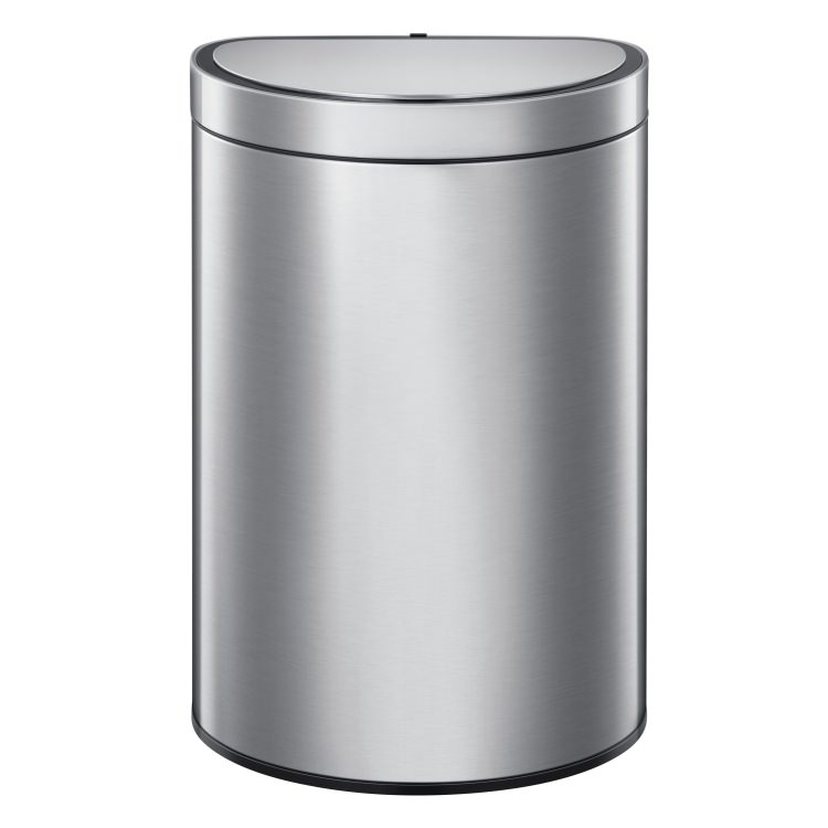 EKO(イーケーオー) ミラージュセミラウンド センサービン45L｜ゴミ箱 シルバー メタリックマット センサータイプ ステンレス 大容量 EK9331RMMT-45L