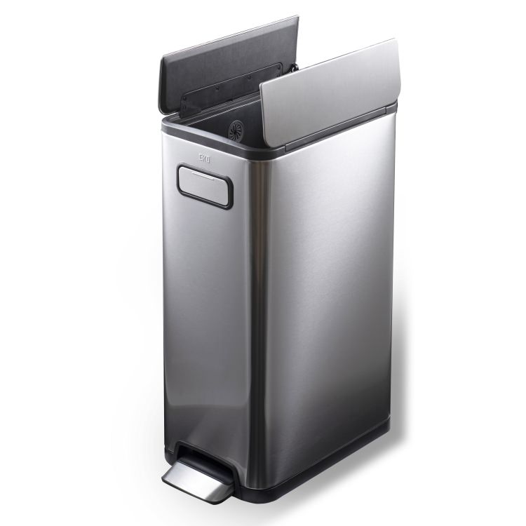 EKO(イーケーオー) エコフライ ステップビン20L+20L｜ゴミ箱 シルバー ペダルビン オールステンレス 分別 大容量 EK9377MT-20L+20L