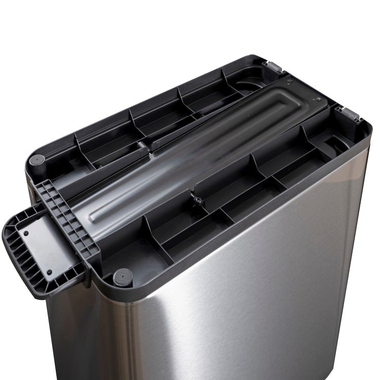 EKO(イーケーオー) エコフライ ステップビン20L+20L｜ゴミ箱 シルバー ペダルビン オールステンレス 分別 大容量 EK9377MT-20L+20L