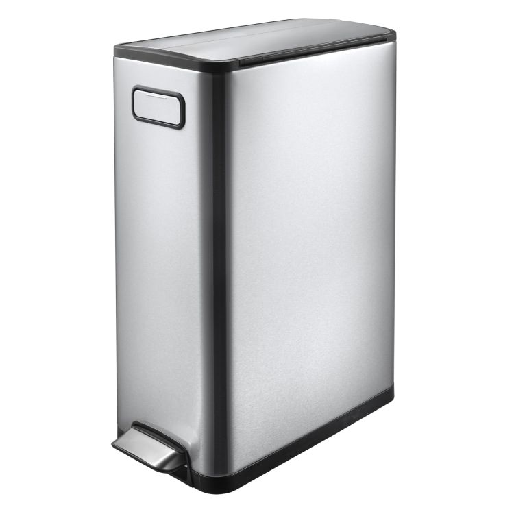 EKO(イーケーオー) エコフライ ステップビン20L+20L｜ゴミ箱 シルバー ペダルビン オールステンレス 分別 大容量 EK9377MT-20L+20L