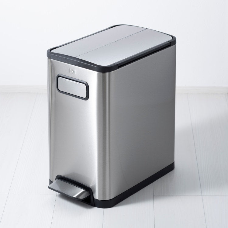 EKO(イーケーオー) エコフライ ステップビン20L｜ゴミ箱 シルバー ペダルビン オールステンレス 小さめ EK9377MT-20L