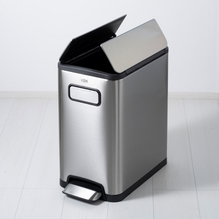 EKO(イーケーオー) エコフライ ステップビン20L｜ゴミ箱 シルバー ペダルビン オールステンレス 小さめ EK9377MT-20L