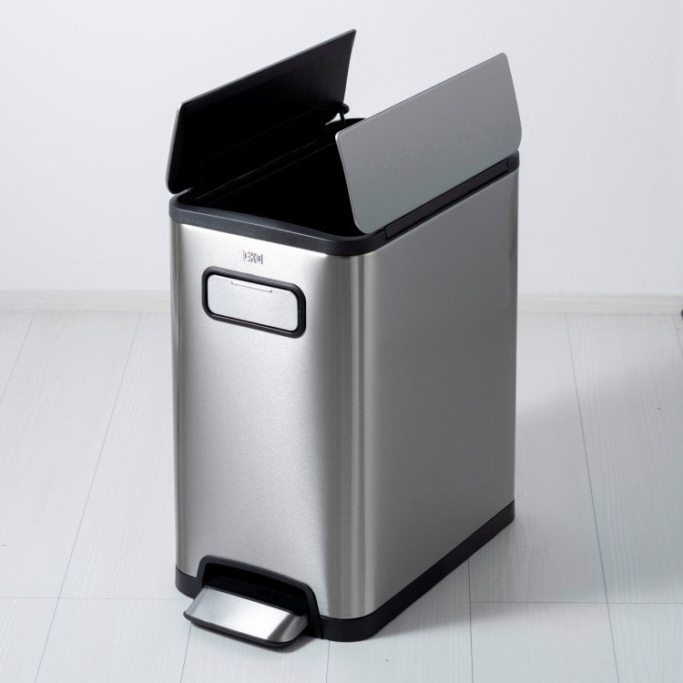 EKO(イーケーオー) エコフライ ステップビン20L｜ゴミ箱 シルバー ペダルビン オールステンレス 小さめ EK9377MT-20L