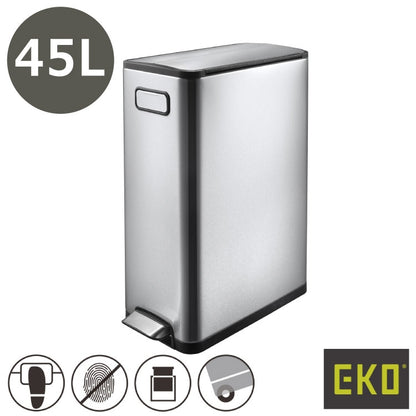 EKO(イーケーオー) エコフライ ステップビン45L｜ゴミ箱 シルバー ペダルビン オールステンレス 大容量 EK9377MT-45L