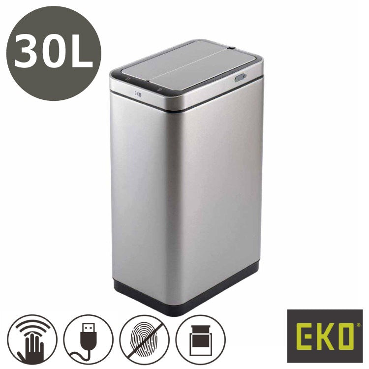 EKO(イーケーオー) エックスウィング センサービン30L｜ゴミ箱 シルバー センサー オールステンレス EK9387RMMT-30L