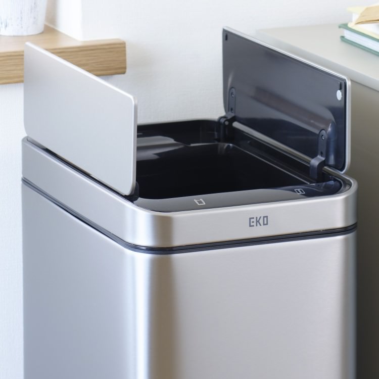 EKO(イーケーオー) エックスウィング センサービン45L｜ゴミ箱 シルバー センサー オールステンレス 大容量 EK9387RMMT-45L