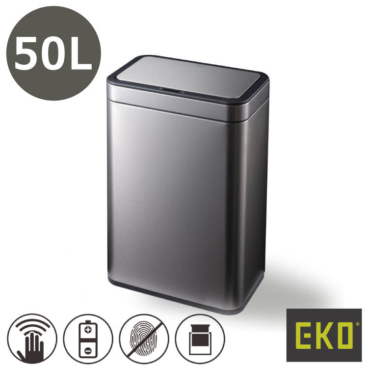 EKO(イーケーオー) メリディアン センサービン50L｜ゴミ箱 シルバー オールステンレス センサータイプ ステンレス 大容量 EK9568-50L-MMT