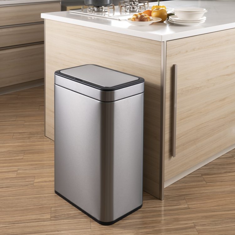 EKO(イーケーオー) メリディアン センサービン50L｜ゴミ箱 シルバー オールステンレス センサータイプ ステンレス 大容量 EK9568-50L-MMT