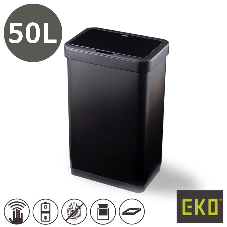 EKO(イーケーオー) ファントムプロ センサービン50L｜ゴミ箱 3色展開(ブラック/シルバー/ホワイト) センサータイプ ステンレス 大容量 EK9577-50L
