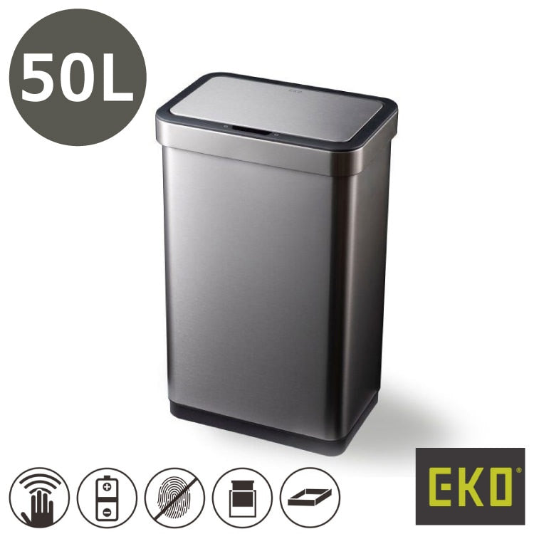 EKO(イーケーオー) エコノヴァ センサービン50L｜ゴミ箱 2色展開(ブラック/シルバー) センサータイプ ステンレス 大容量 EK9578-50L