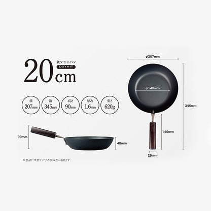 FD STYLE エフディ 鉄フライパン 20cm｜MADE IN NIIGATA JAPAN 日本製 錆びにくい OXYNIT加工 スチーム処理