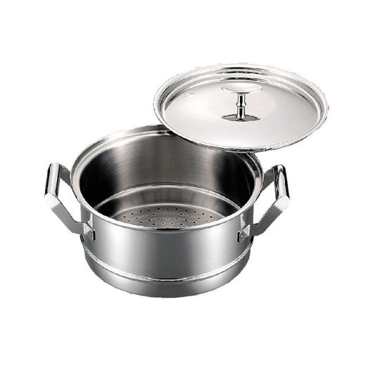 フジノス エレックマスタープロ セイロ(8合炊き)24cm｜IH鍋のパイオニア ステンレス製 アルミクラッド鋼 238×127mm