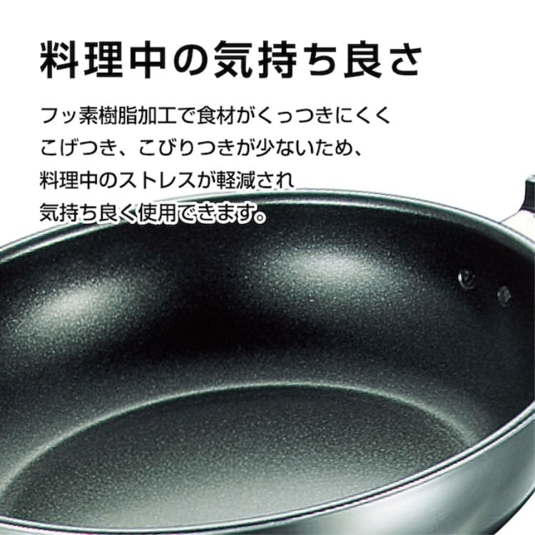 フジノス IHフライパンDX20cm（内面フッ素樹脂加工）｜IH鍋のパイオニア ステンレス製 アルミクラッド三層鋼 200×43mm