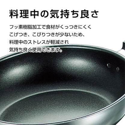 フジノス IHフライパンDX26cm（内面フッ素樹脂加工）｜IH鍋のパイオニア ステンレス製 アルミクラッド三層鋼 260×55mm