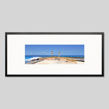 IGREBOW ハワイ 海の風景 アラモアナビーチパーク｜[ウッド 1×3] アイグレボウ インテリアフォト ピクチャーアート 写真