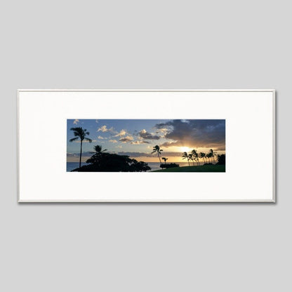IGREBOW ハワイ 夕暮れの海とヤシの木 ビッグサイズ｜[アルミ 1×3] アイグレボウ インテリアフォト ピクチャーアート 写真