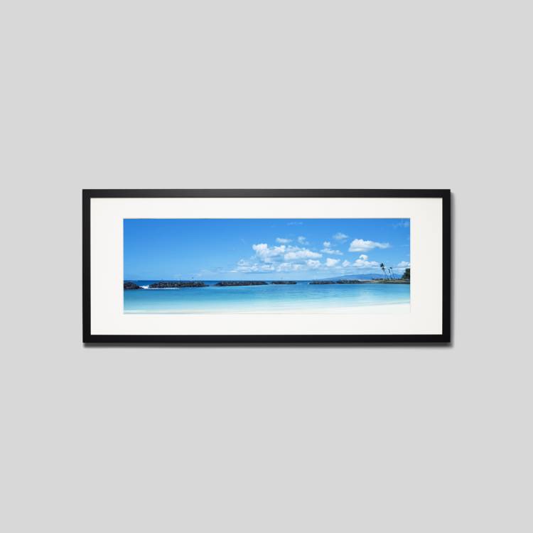 IGREBOW ハワイ 青い海と白い砂浜 アラモアナビーチ ビッグサイズ｜[ウッド 1×3] アイグレボウ インテリアフォト ピクチャーアート 写真
