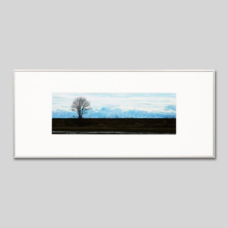 IGREBOW 石川県能登島 堤防の木と立山連峰｜[アルミ 1×3] アイグレボウ インテリアフォト ピクチャーアート 写真