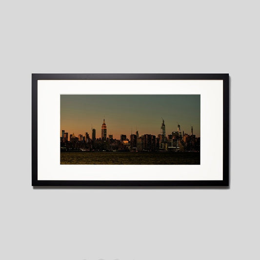 IGREBOW ニューヨーク マンハッタンの夕景 ビッグサイズ｜[ウッド 1×2] アイグレボウ インテリアフォト ピクチャーアート 写真