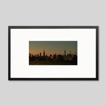 IGREBOW ニューヨーク マンハッタンの夕景｜[ウッド 1×2] アイグレボウ インテリアフォト ピクチャーアート 写真