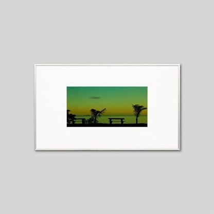 IGREBOW ニューカレドニア 夕暮れの海とヤシの木 ビッグサイズ｜[アルミ 1×2] アイグレボウ インテリアフォト ピクチャーアート 写真