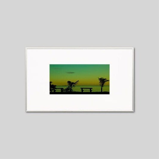 IGREBOW ニューカレドニア 夕暮れの海とヤシの木 ビッグサイズ｜[アルミ 1×2] アイグレボウ インテリアフォト ピクチャーアート 写真